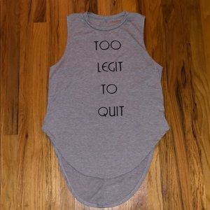 Too legit too quit extra long back muscle tee